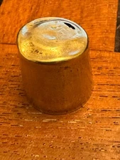 Antique Brass Thimble, Mystery Maker, VAV in apex, Teapot Shape, 3.3g