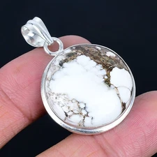 Pleasing Wild Horse Gemstone 925 Sterling Silver Jewelry Pendant 1.55" C533