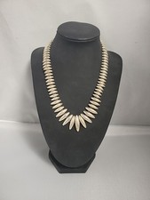 Zp-Collier Monet Vintage Argenté Maillons Bombés Statement Design
