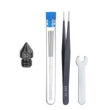3D Nozzles Kit, MK8 Hardened Steel Arc Nozzles 0.2mm Cleaning Needles
