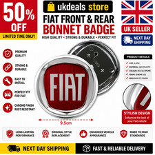 FOR FIAT GRANDE PUNTO 500 PONDA BUMPER GRILL BADGE 95MM FRONT UK