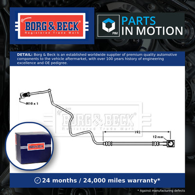 Brake Hose fits SKODA FABIA 542 1.2D Rear Left 10 to 14 CFWA Hydraulic B&B New