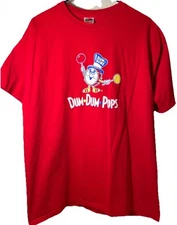VINTAGE 90s Dum Dum Pops Red Graphic  T-Shirt Fruit of the Loom  XL