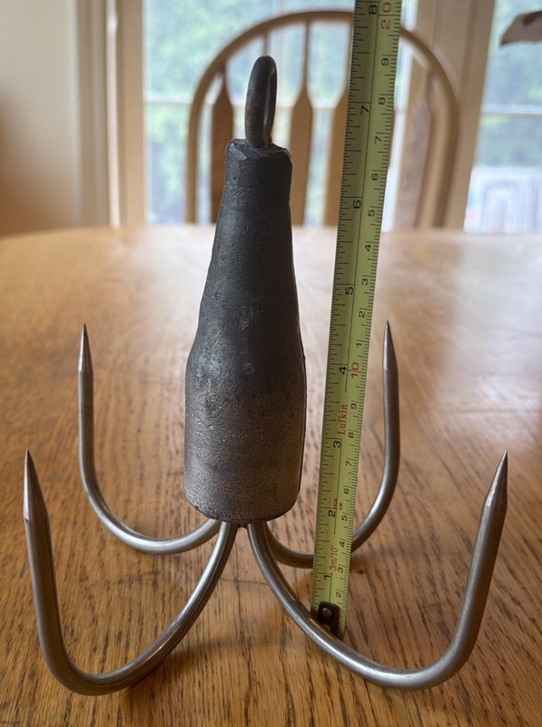 7 Inch 4 Prong 3lb Pier or Bridge Gaff With Eye For Rope Vintage??