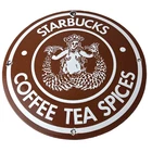 Vintage Starbucks Sign - Coffee Tea Spices Porcelain Beverage Gas Pump Sign