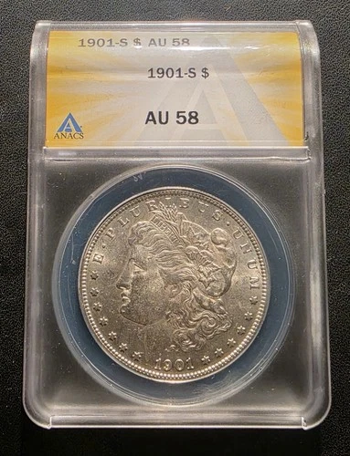 1901 s Morgan Silver Dollar AU 58 -- ANACS