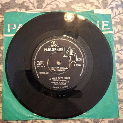 THE BEATLES ''A HARD DAY'S NIGHT'' 45 RPM VINYL SINGLE 1964
