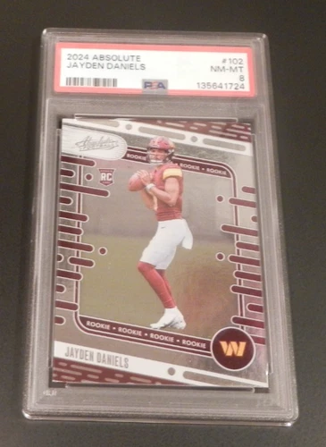 2024 Absolute Jayden Daniels Rookie RC / PSA 8 NM-MT / Washington Commanders