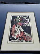 Vtg Woodblock Artist Proof Print Signed Cooper, "Still Life" Framed & Matted