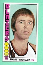 (1) DAVE TWARDZIK  1976-77 TOPPS # 42 BLAZERS  NBA JUMBO NM  CARD  (M0111)
