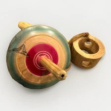 Mexico Classic Wooden Toy Spinning Top Trompo Jugete Handmade Simple Pull Design