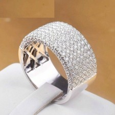 3 Ct Round Cut Simulated Diamond's Unisex Engagement Ring 14k White Gold Plated