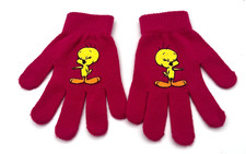 Vintage 1998 Looney Tunes Warner Brothers Tweety Bird Pink Gloves
