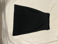 12th Tribe Women's Black Solid A-Line Pull-On Skirt, Size S Regular