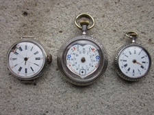 LOTTO 3 OROLOGIO DA TASCA POLSO RICAMBI CASSA QUADRANTE DI PINTO MANO X TASCHINO