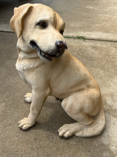 21” Realistic Yellow Labrador Retriever Dog Statue Garden Outdoor Decor Resin