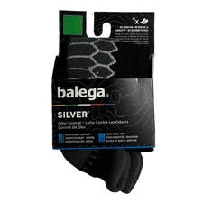 Balega Unisex Silver Performance No Show Running Socks, Black, Size Large