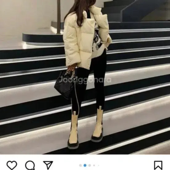 Chicks Label Padding Jacket Ivory Short Puffer Co… - image 2