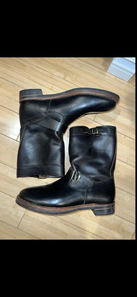Botas de Cuero RRL Ralph Lauren Doble RL Ingeniero Negras Teacore 12D Hechas en EE. UU. Foto 4 de 4