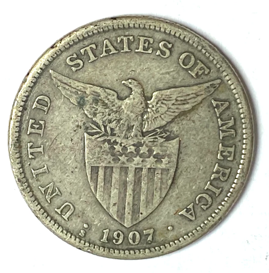 Circulated Silver 1907 Year U.S. Philippine Coins (1898-1946) for