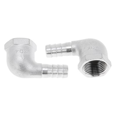 Barbetta Fittings 15/32'' OD 1/2'' BSPT 90° 2pcs Silver for Air Water Oil Gas