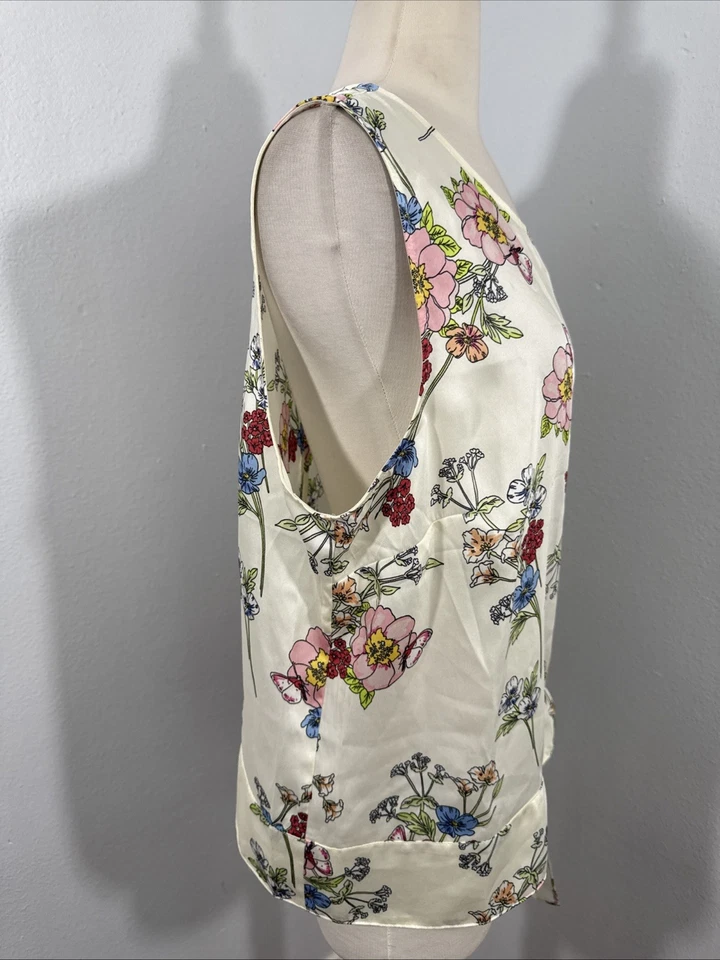 Talbots Top Mujer 16 Floral Corbata Lateral Hada Oficina Sirena Primavera Verano Y2K Años 90 Foto 3 de 4