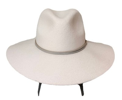 NWT Phenix Women s 100% Wool Tan Cream Ivory Wide Brim Hat Boho Western One Size