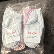 Cat  Jack Super Soft No-Show Socks Girls Size S Multicolor 2 pack of 6 Pairs