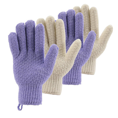 Bath Exfoliating Gloves Scrub - 4 Pcs(2 Pairs) Lengthened and Large Exfoliating