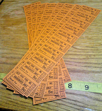 original Vintage lot 100 5c ride tickets West Point Park Pennsylvania