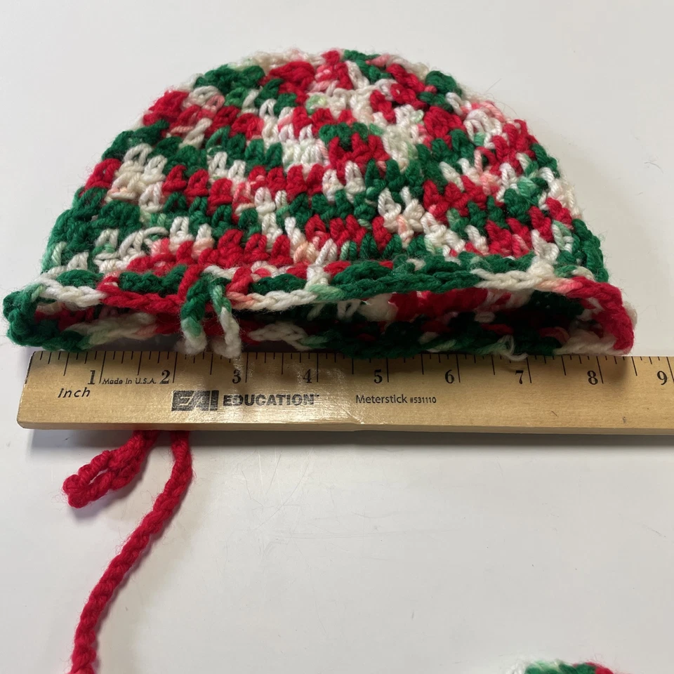 Gorro Ganchillo Sombreros Abuela Hecho a Mano Mamá Bebé A Juego Colores Navidad Rojo Verde Foto 2 de 4