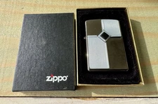 Zippo Corner Connect Trick Lighter 3D Silver Art Deco ONYX Black Ultra Rare
