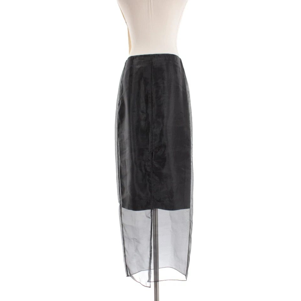 Rag & Bone NWT Annebet Organza Satin Midi Skirt Size 2 US in Black Polyester - Image 4 of 4