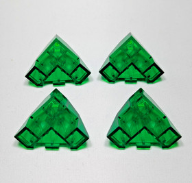 LEGO 1990s Space Police Trans Green Brick Facet Lot of 4 - 2463 6984 6897 6957