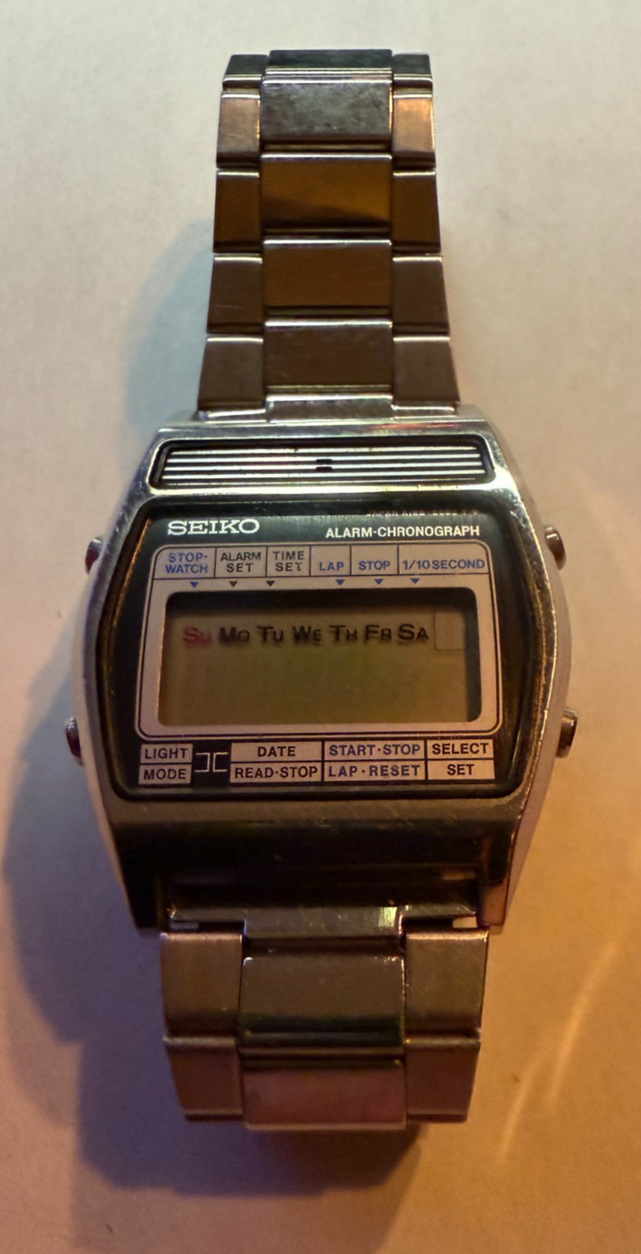 Vintage Seiko Alarm-Chronograph A-158  5080A Men's Watch Original Heavy Band