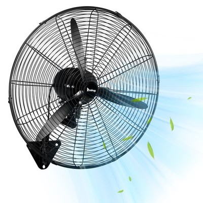 26'' Oscillating High Velocity Industrial Wall Mounted Heavy Duty Shop Fan, Black