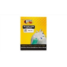 Ruffies Pro 1124921 Plastic Clear 39 gal. Capacity Jumbo Trash Bags Pack of 6 