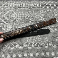 Nocona Belt Co Youth Western Conch Whipstitch Leather Belt Size 20 NO BUCKLE