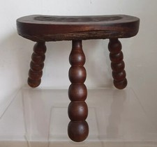 ancien tabouret biomorphique brutaliste bois sellette gueridon bout canape