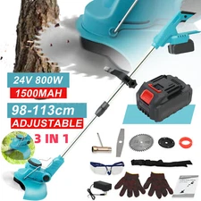 24V Electric Cordless Grass String Trimmer Battery Lawn Edger WeedWacker Cutter