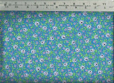 Quilting Treasures  Bliss Rose Calico Blue 27472B ~ 100% Cotton Quilt Fabric BTY
