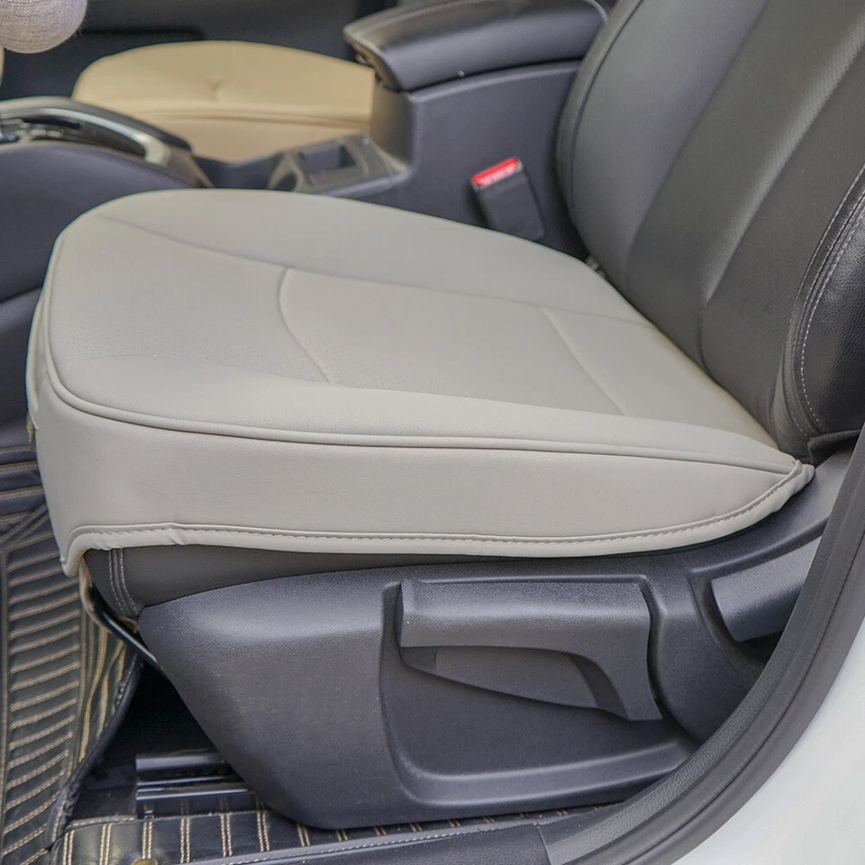 Protector de asiento de coche envolvente completo 3D de cuero PU gris 2 piezas accesorios Foto 2 de 4