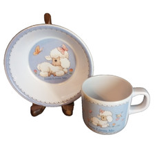 NWT Vintage JESUS LOVES ME Lamb Melamine Bowl Cup Set Enesco 1987