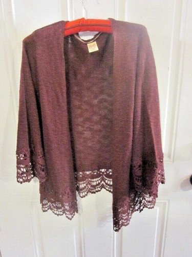 Faded Glory Burgundy Lacy Shrug 