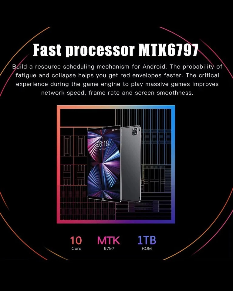 Tablette PC Android 13P 16GO RAM WIFI 5G Ecran HD MP3 GPS 1200MAH Batterie FR - Photo 3/4