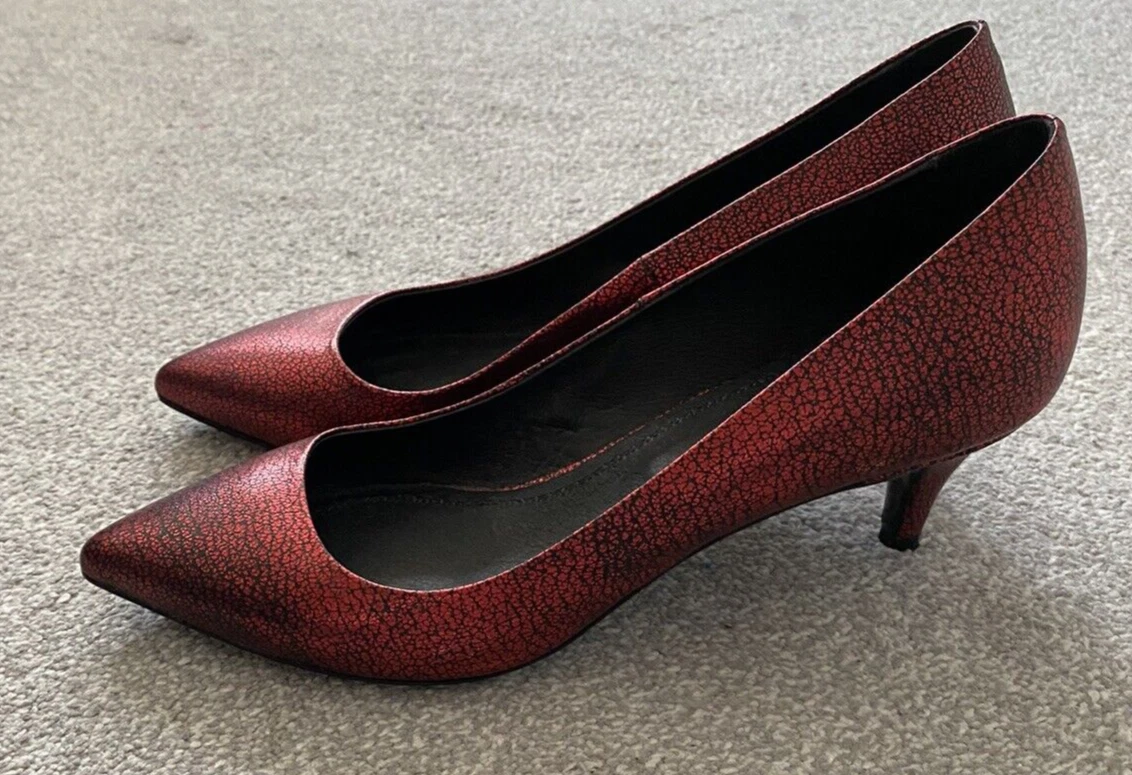 MAJE Escarpin Rouge FIA Leather Courts Size UK5 EU38 RRP 480
