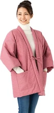 Japanese Warm Wear Kimono Hanten Winter Jacket for Women Dot Medium  Pink Japan