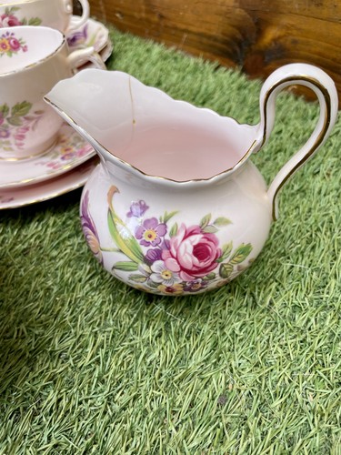 🍃 Vintage Tuscan Fine English Bone China Tea Set – “Montrose” Floral Elegance - Picture 6 of 20