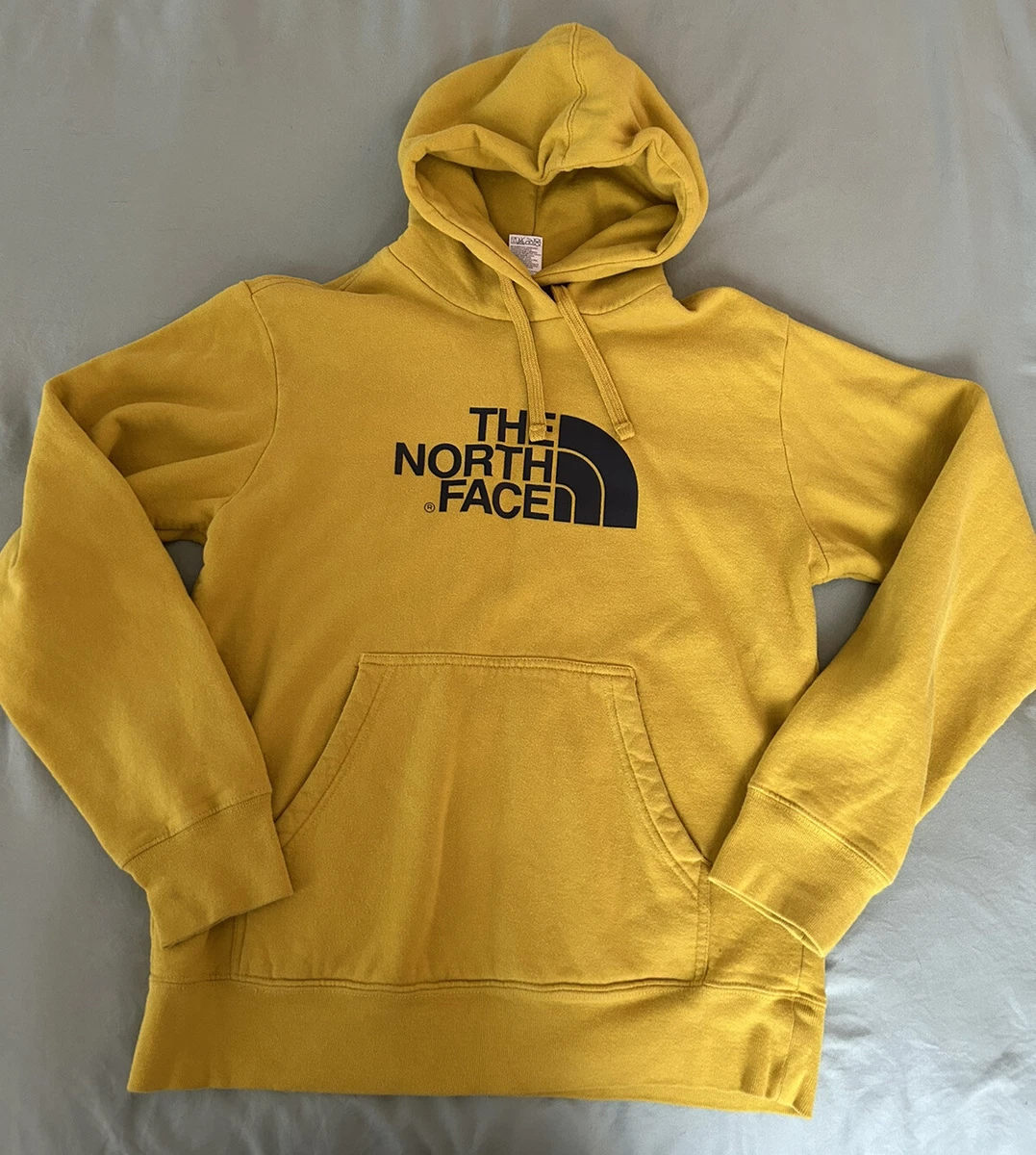 North Face Hoodie Mens Small Yellow Mustard Pullover Sweatshirt | eBay