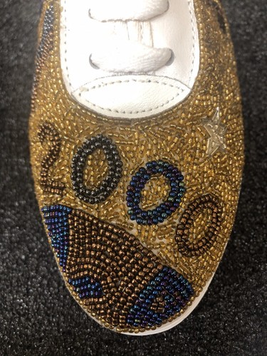 Scarpe da tennis donna nuove con etichette Beaded anno 2000 taglia 8 capodanno Colorwerks uniche - Foto 3 di 12